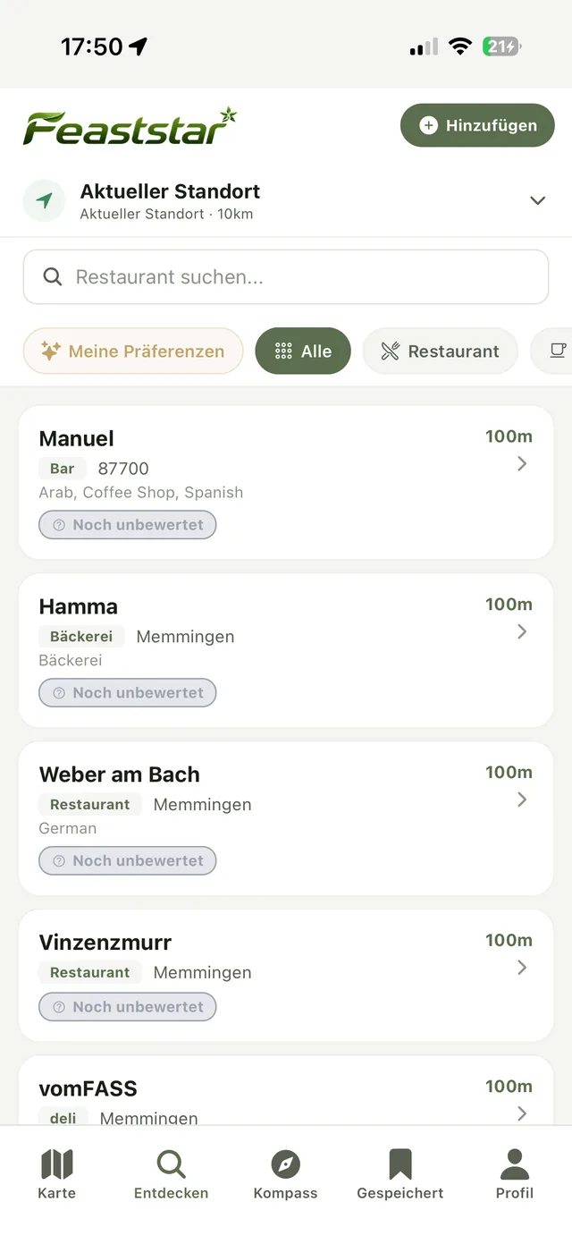 Feaststar — Paleo Mannheim: Feaststar Entdecken-Liste — Restaurants in deiner Nähe